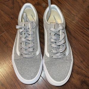 VANS low top sneakers - silver sparkle
